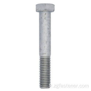 demi-thread Hex Bolts Hot Zinc plaqué en carbone Boulons en acier demi-filet